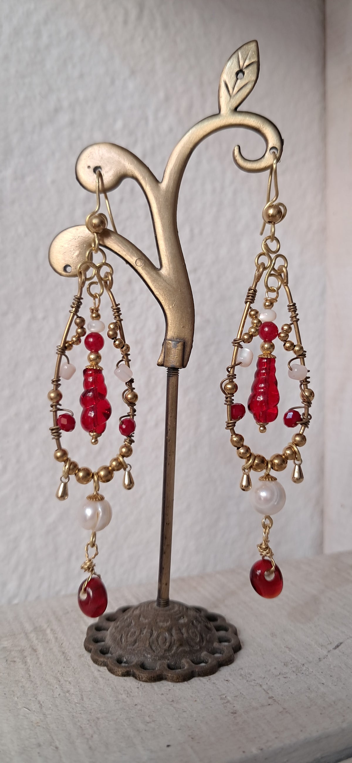 Pendientes Rojo sangre gitana