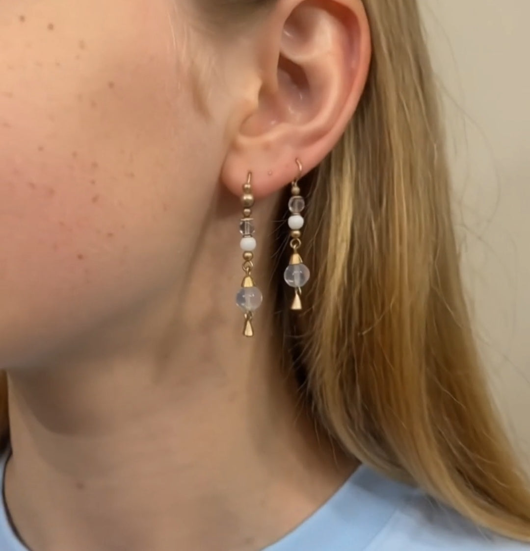 Pendientes Luna blanca