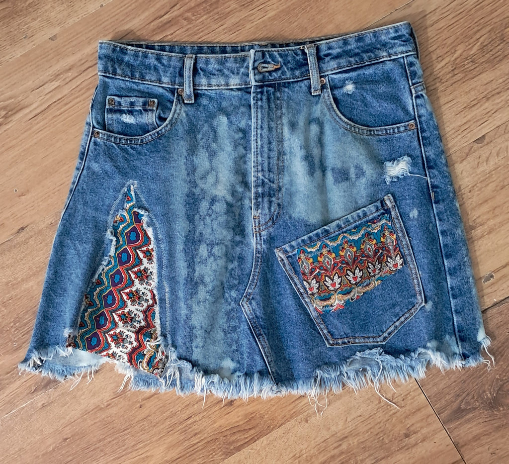 Falda  jean customizada