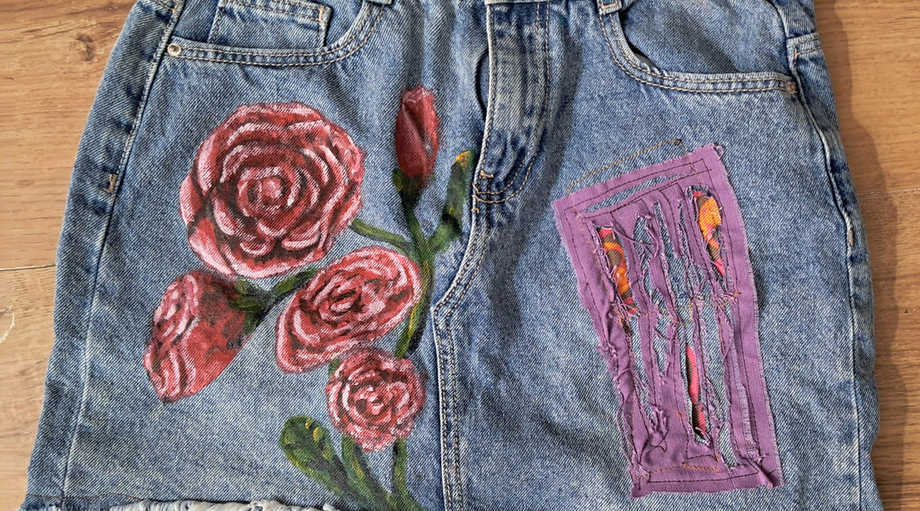 Falda rosas