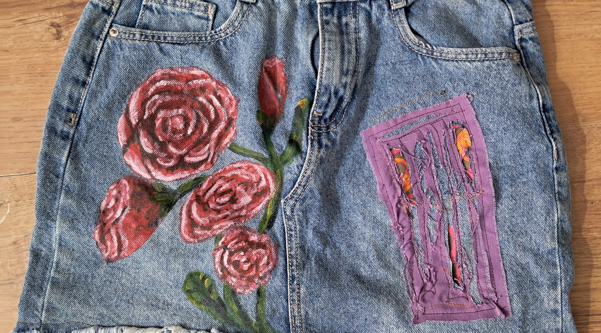 Falda rosas