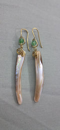 Pendientes hechos a mano de nacar