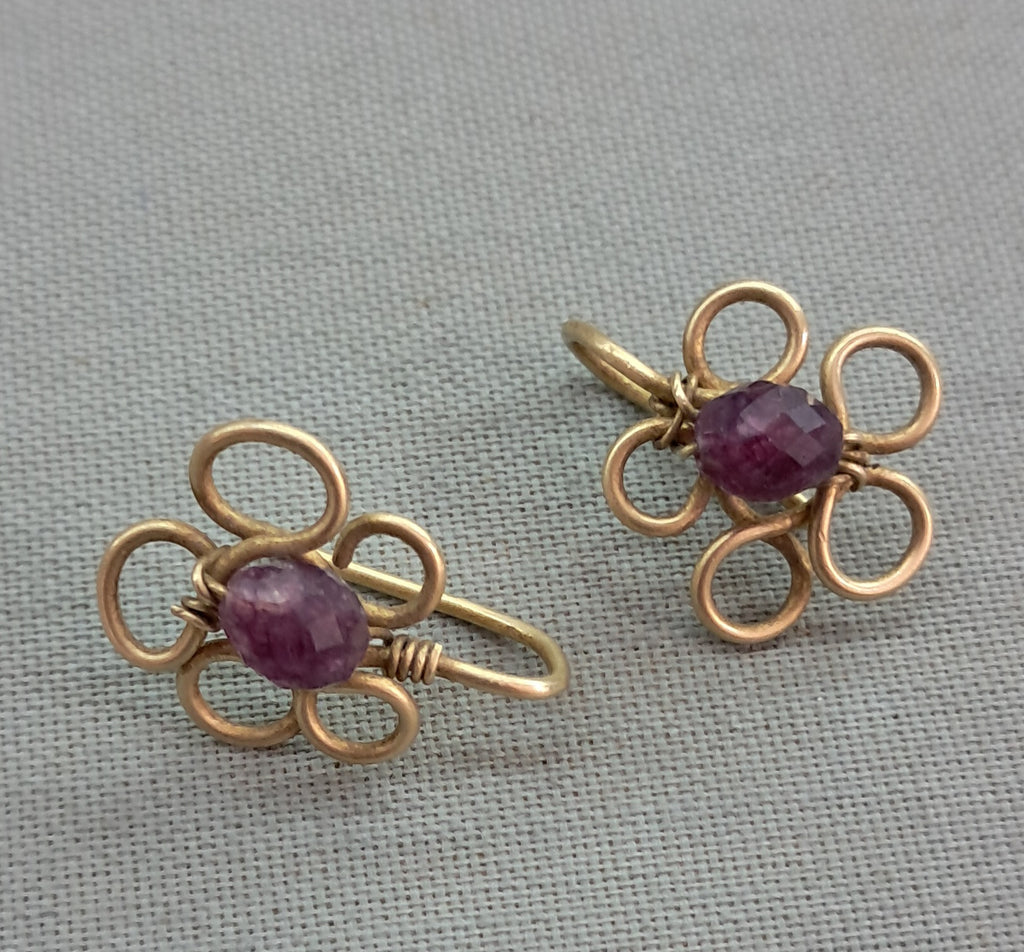Pendientes flores,   artesanales pequeños