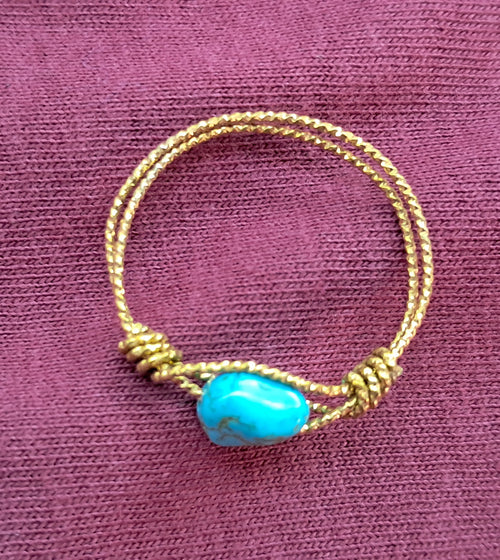 Anillo   hecho a nano de turquesa